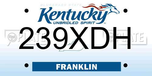 239XDH Kentucky License Plate