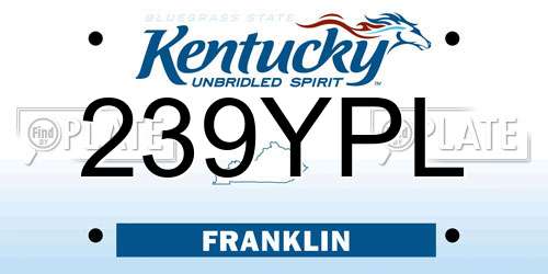 239YPL Kentucky License Plate