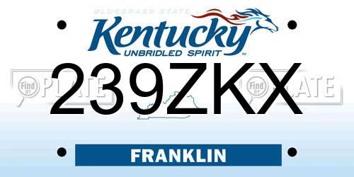 239ZKX Kentucky License Plate