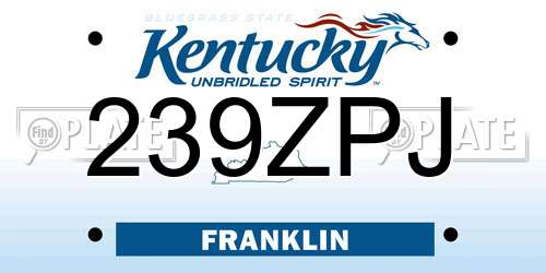 239ZPJ Kentucky License Plate