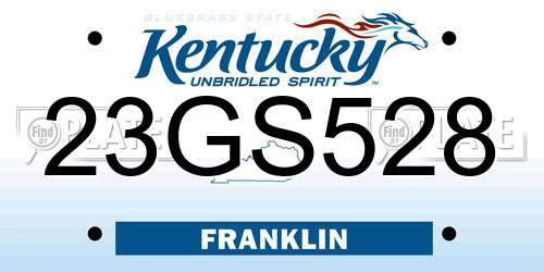 23GS528 Kentucky License Plate
