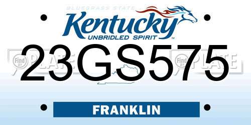 23GS575 Kentucky License Plate