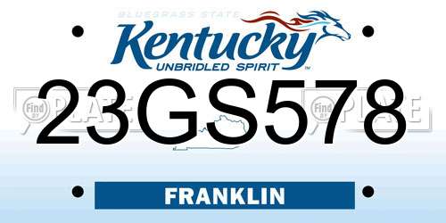 23GS578 Kentucky License Plate