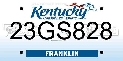 23GS828 Kentucky License Plate