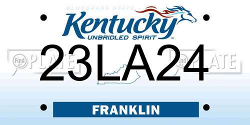23LA24 Kentucky License Plate