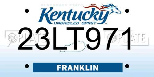 23LT971 Kentucky License Plate