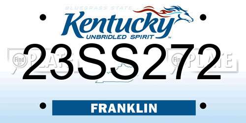 23SS272 Kentucky License Plate