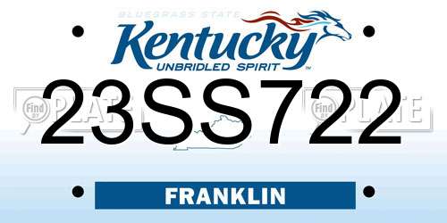 23SS722 Kentucky License Plate