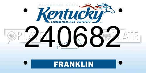 240682 Kentucky License Plate