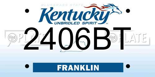 2406BT Kentucky License Plate