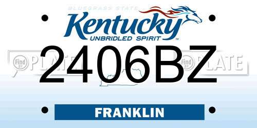 2406BZ Kentucky License Plate