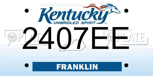 2407EE Kentucky License Plate