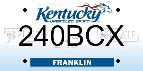 240BCX Kentucky License Plate