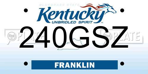 240GSZ Kentucky License Plate