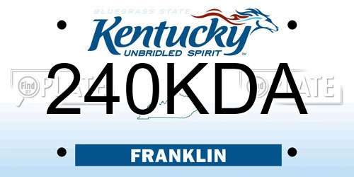 240KDA Kentucky License Plate