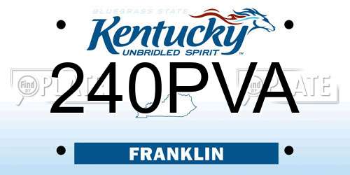 240PVA Kentucky License Plate