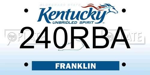 240RBA Kentucky License Plate