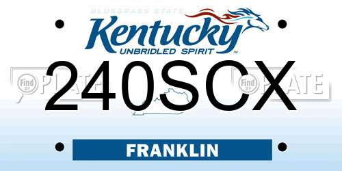 240SCX Kentucky License Plate