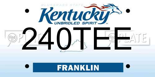 240TEE Kentucky License Plate