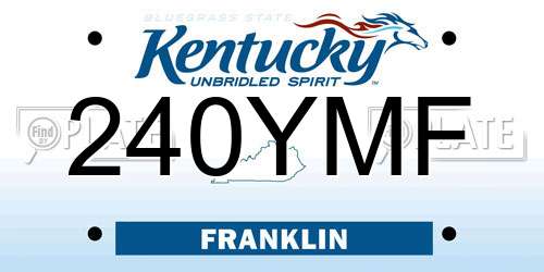 240YMF Kentucky License Plate