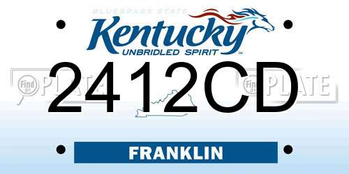 2412CD Kentucky License Plate