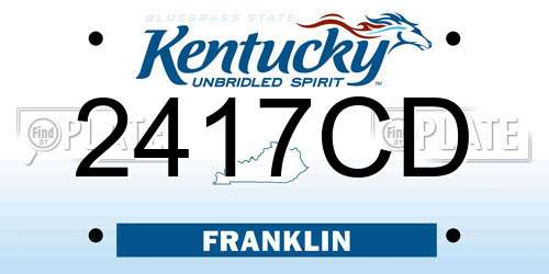 2417CD Kentucky License Plate