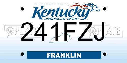 241FZJ Kentucky License Plate