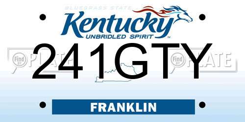 241GTY Kentucky License Plate