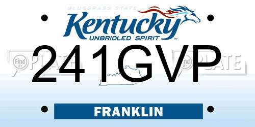 241GVP Kentucky License Plate