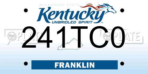 241TC0 Kentucky License Plate