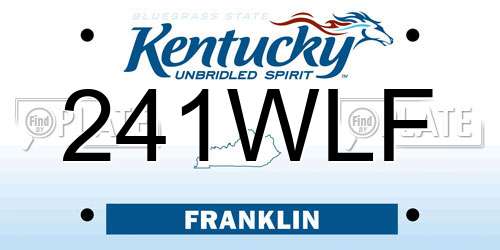 241WLF Kentucky License Plate