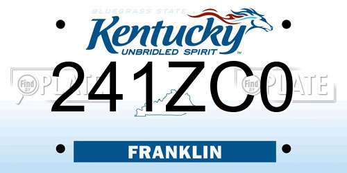 241ZC0 Kentucky License Plate