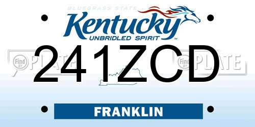 241ZCD Kentucky License Plate