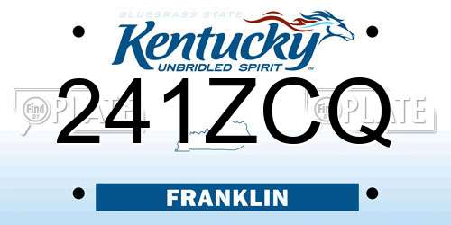 241ZCQ Kentucky License Plate