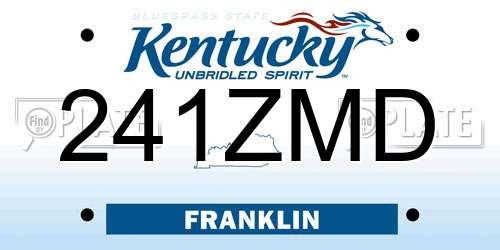 241ZMD Kentucky License Plate