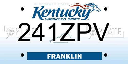 241ZPV Kentucky License Plate