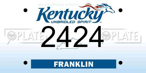 2424 Kentucky License Plate