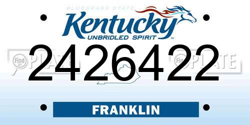 2426422 Kentucky License Plate