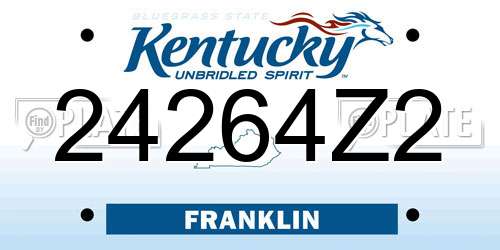 24264Z2 Kentucky License Plate