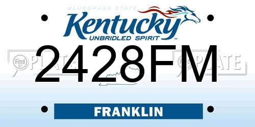 2428FM Kentucky License Plate