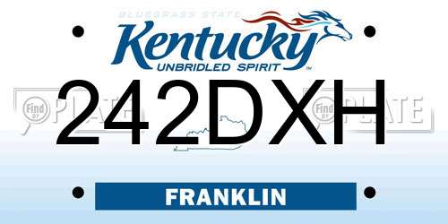 242DXH Kentucky License Plate