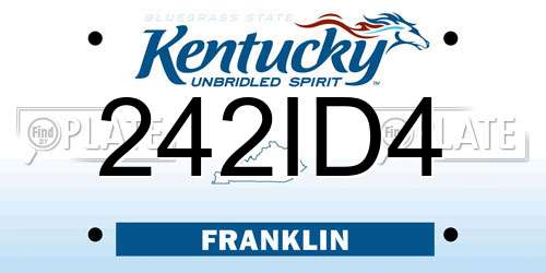 242ID4 Kentucky License Plate