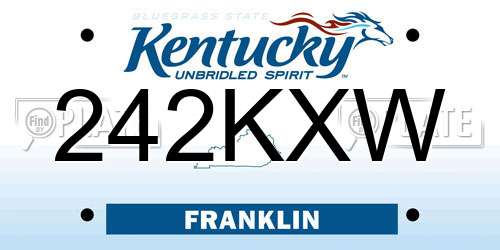 242KXW Kentucky License Plate