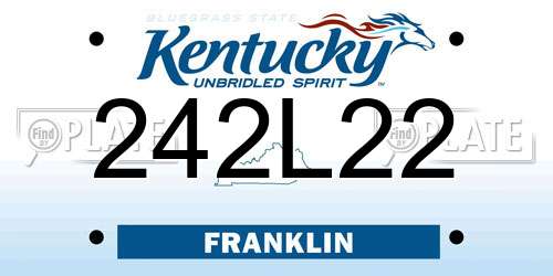 242L22 Kentucky License Plate