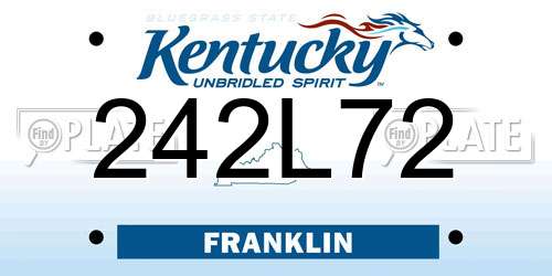 242L72 Kentucky License Plate