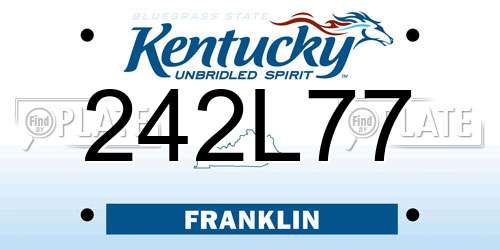242L77 Kentucky License Plate