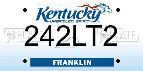 242LT2 Kentucky License Plate