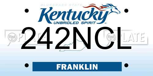 242NCL Kentucky License Plate