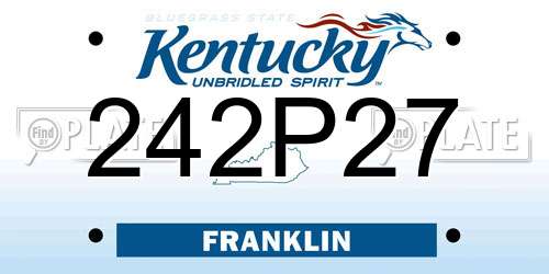 242P27 Kentucky License Plate