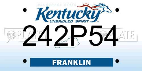 242P54 Kentucky License Plate